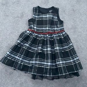Girls Black and White Plaid Formal dress size 4T